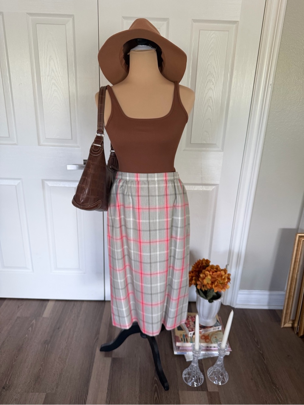 Vintage Pendleton Plaid Midi Skirt
